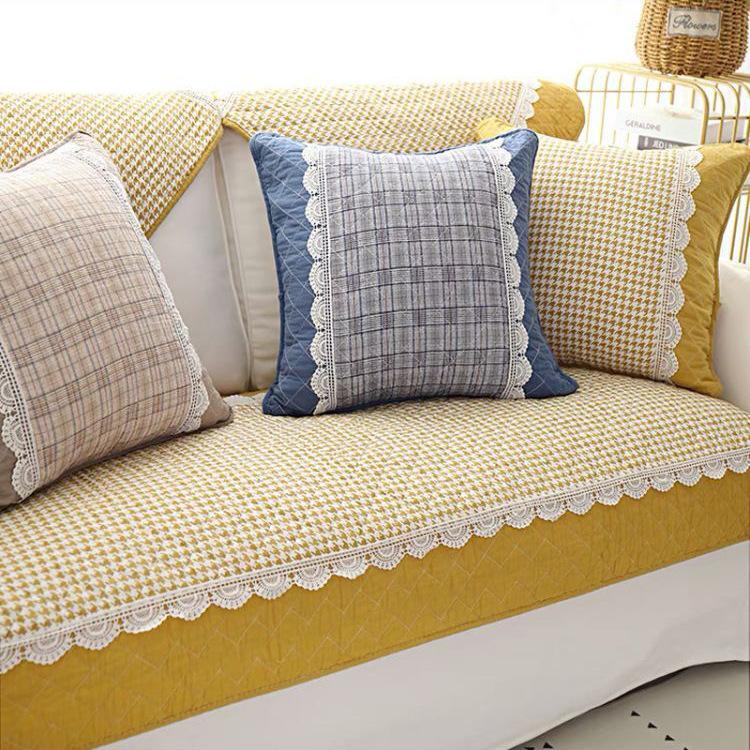 Four Seasons Universal Cotton Fashion Sofa Cushion Non-slip Fabric Cushion Simple Modern Combination Sofa Cover Washed Cotton