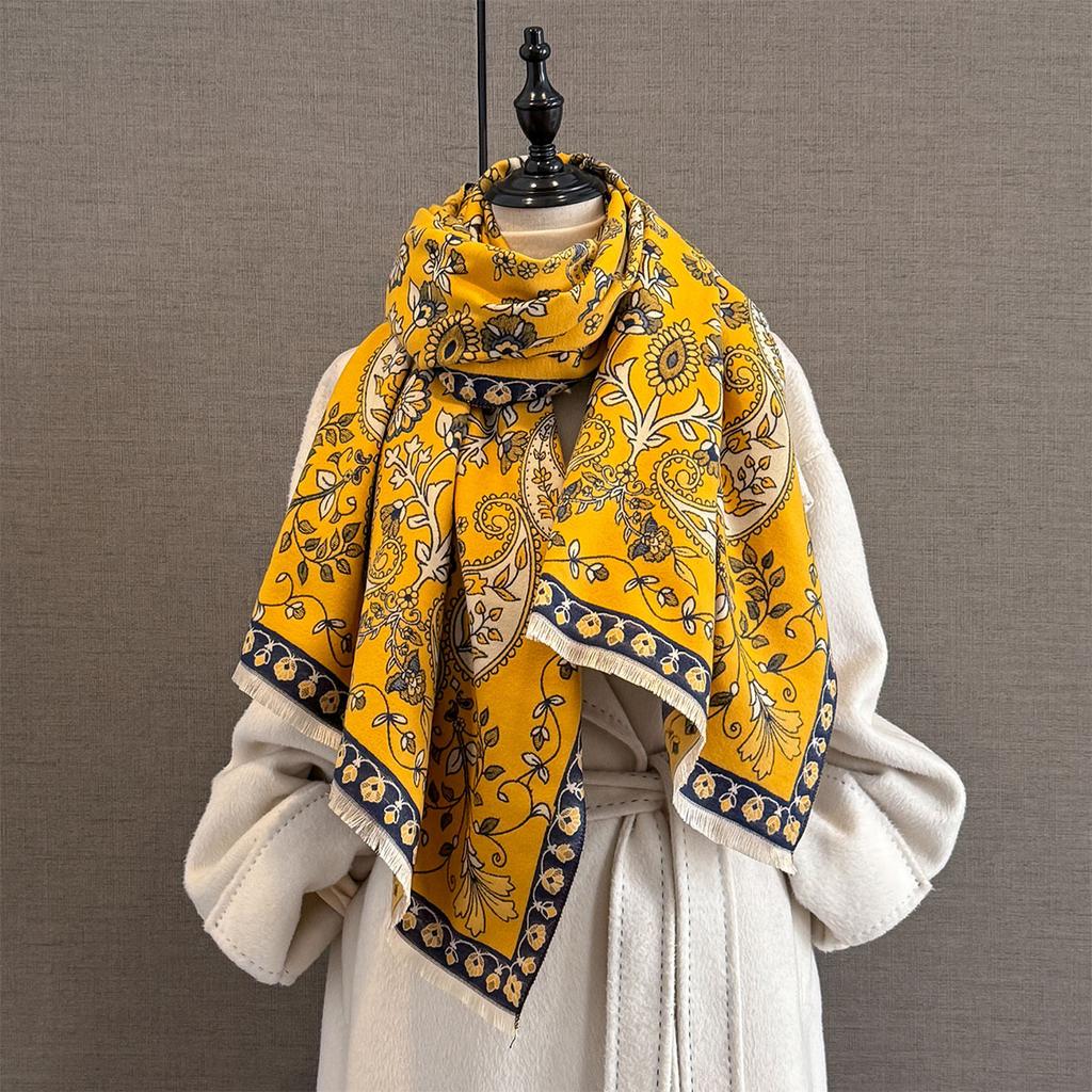 Cashew Flowers Pattern Cashmere Scarf Women Design Warm Pashmina Blanket Scarves Female Shawl Thick Foulard Bufanda