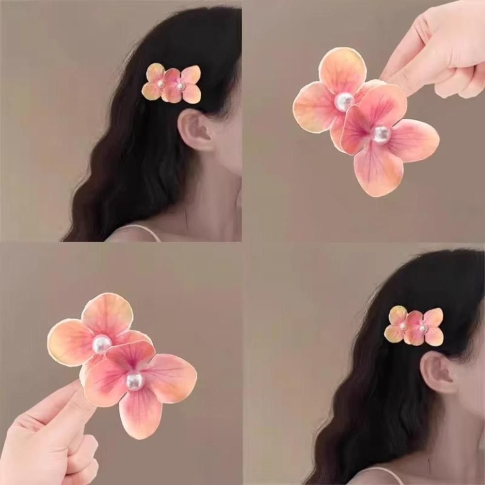 Simulation Butterfly Orchid Flower Hair Clip Orchid Flower Duckbill Clip Bohemia Headwears  Girl