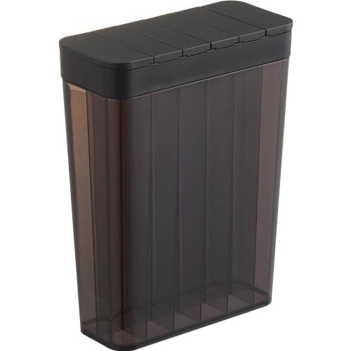 Yamazaki Rice Storage Container, 1-cup Capacity, Black, for Refrigerators, Approx. 18.5cm W X 8.5cm D X 24.5cm H, Tower Measuring Rice Storage, Slidin