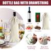 10Pcs Sublimation Wine Bottle Bags Reusable Wine Bottle Gift Bags Drawstring Bulk Blank Canvas Wine Bags For DIY Heat Transfer