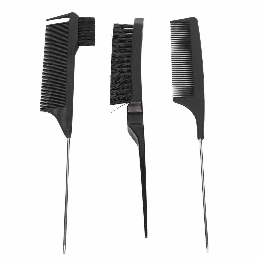 Double Sided Hair Dye Brush Professional Hair Salon Soft Nylon Dye Brush Rat Tail Comb for Highlighting