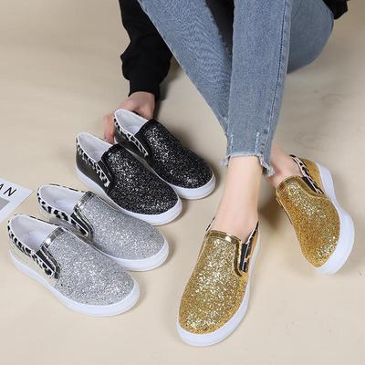 2023 Spring Women's Large Size Casual Sequined Flat Shoes