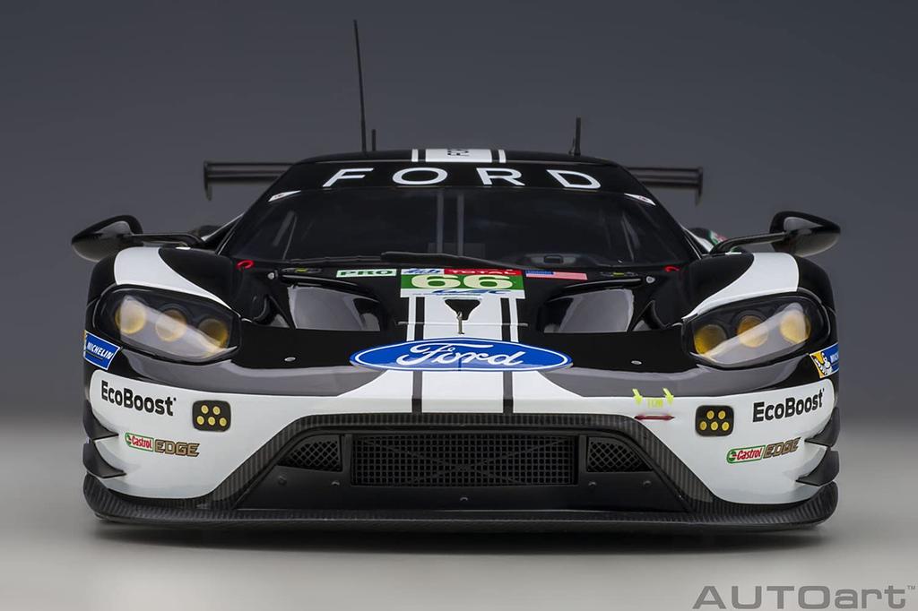AUTOart 1/18 Scale Finished Model 81910 Ford GT 2019 #66 Le Mans 24 Hours LMGTE Pro Class Black/White