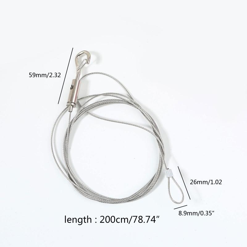 2Pcs Stainless Steel Exhibition Art Gallery Picture Display Wire Cable Hook Painting Frame Wire Cable Hook Hanging Tools