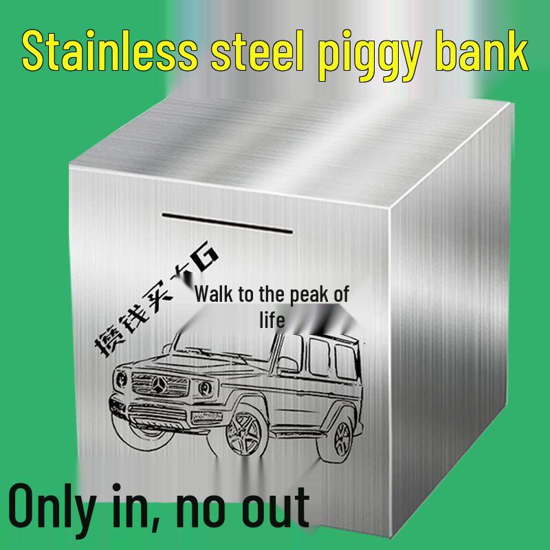Stainless Steel Anti-Fall Piggy Bank - Creative Unbreakable Metal Money Box Birthday Gift