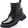 Leather Men's Martin Boots High Top Tooling Boots High Leather Boots Fleece Men's Boots Thermal Casual Boots Men's Boots