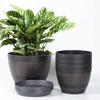 Flowerpot with Built-In Drainage System Rustic Style Garden Container Entryway Decorative Planter Barrel Flowers Herbs Vegetables Small Shrubs Balcony
