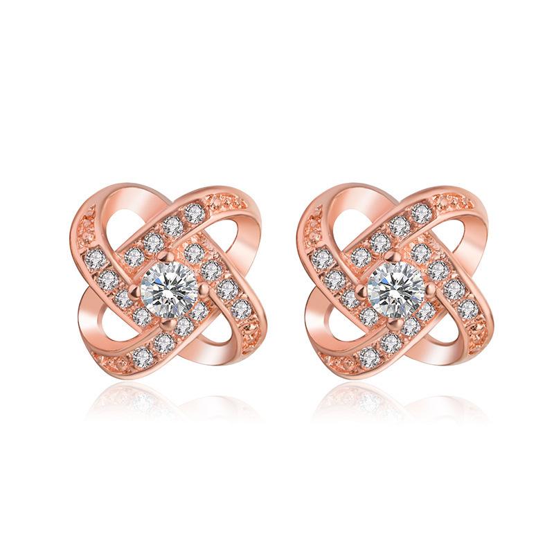 2024 Hot Summer Four-Leaf Clover Micro-Inlaid Stud Earrings: Chic & Versatile Women's Light Luxury.