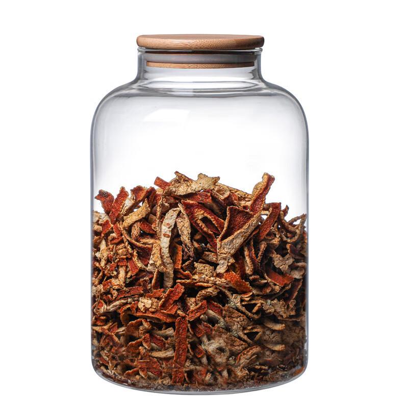 ZISIZ Großes Glasvorratsglas mit Bambusdeckel