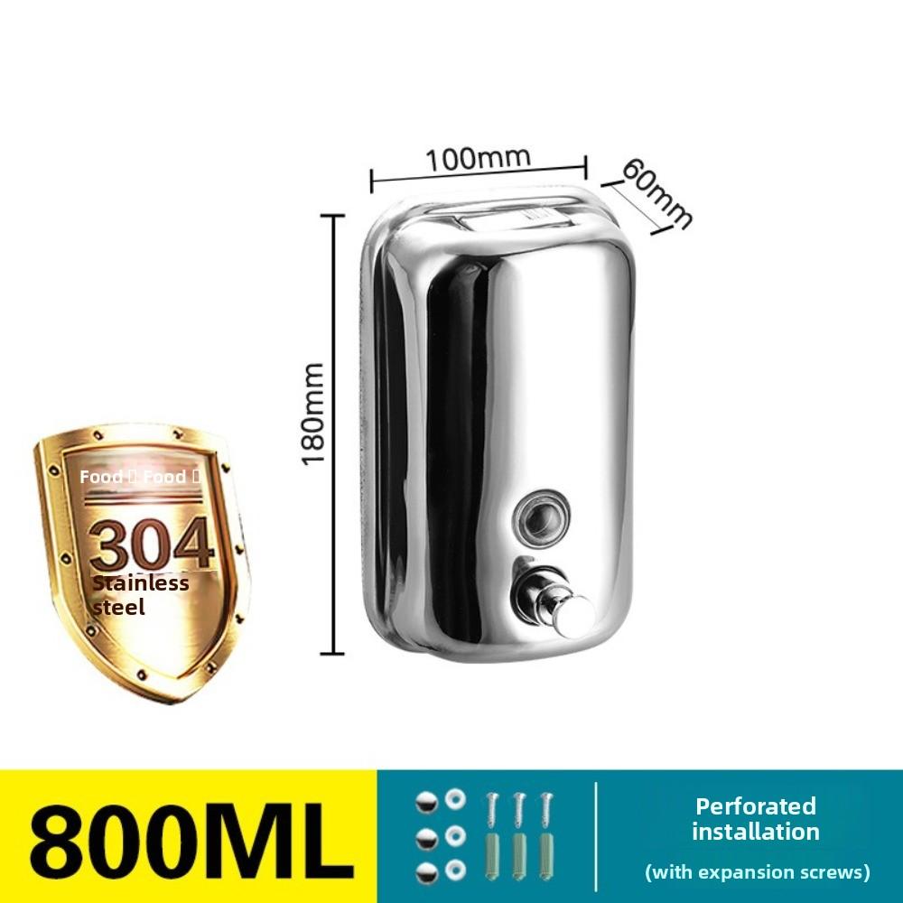 New Stainless Steel Soap Dispenser Leakproof Design Refillable Manual Soap Dispenser Wall-mounted Handwash Dispenser Washroom
