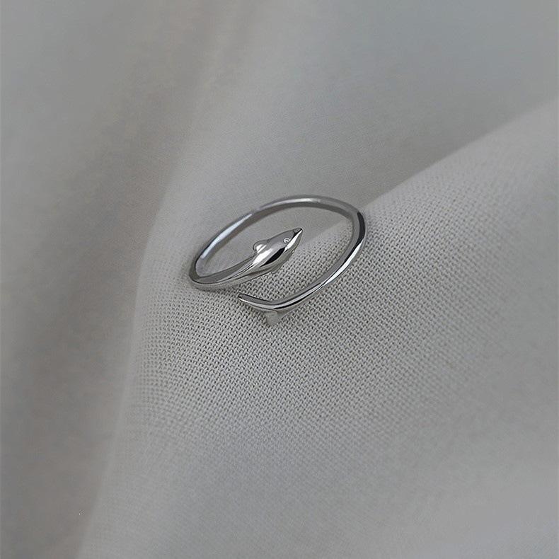 925 Sterling Silver Women's Luxury Open Index Finger Ring - Minimalist Cold Aesthetic