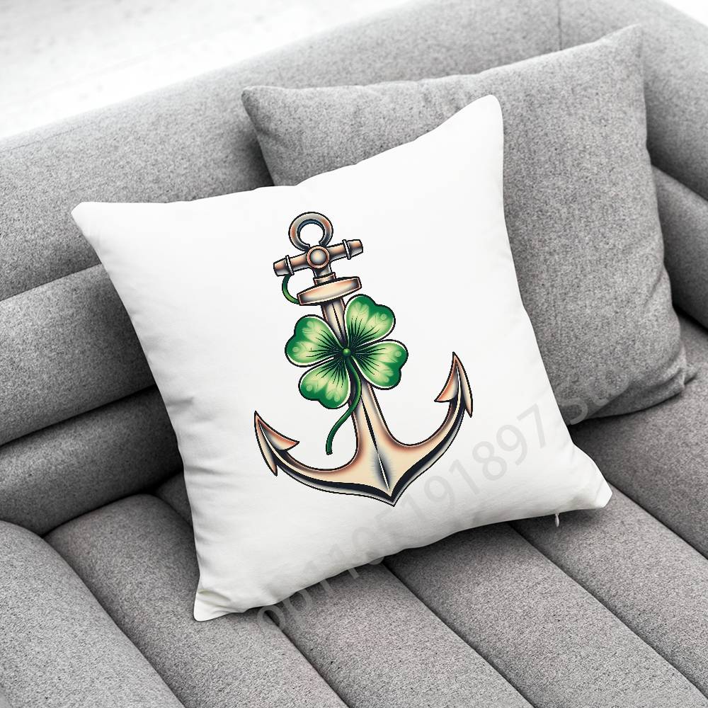 Anchor Boat Ship Wheel Compass Logo Throw Pillow Case For 45*45cm 40cm 55cm 50cm 30cm Square Car Pillowcase Shell