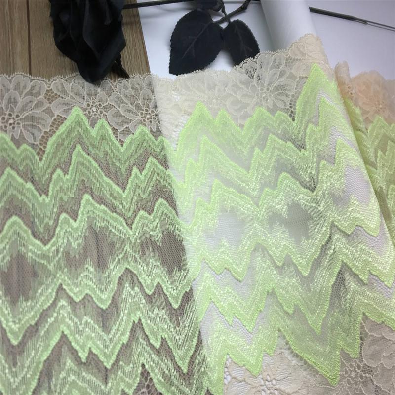 (2 Colors) Two-tone Stretch Lace, Elastic Spandex Sewing Lace Fabric for Lingerie, Bra, Underwear, Garment & Crafting