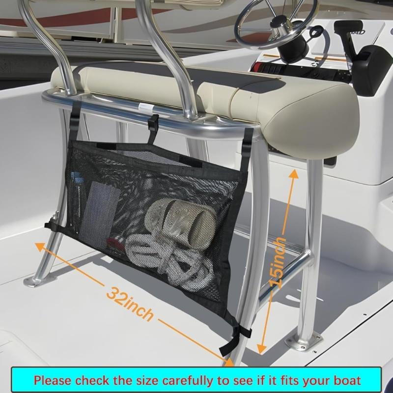 Boat Storage Bag For Fishing Equipment Life Vest Organization Adjustable Design With Ventilated Mesh Panels Waterproof