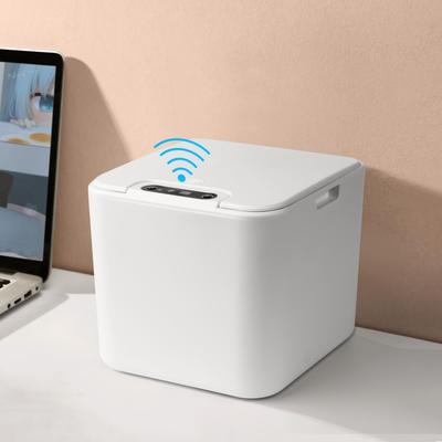 Coș de gunoi mini cu senzor de birou, Coș de gunoi mic de blat cu capac, Coș de gunoi mic, Coșuri de gunoi de birou în miniatură pentru baie