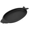 Nitrided Iron Fish Shaped Grill and Serving Pan 24.4in Barbecue Tray Gas Stove Induction Cooker Compatible