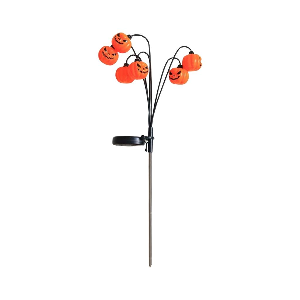 Solar Powered Pumpkin Garden Stake Light Outdoor Yard Pathway Decoration Halloween Themed Pumpkin Lantern for Lawn and Porch