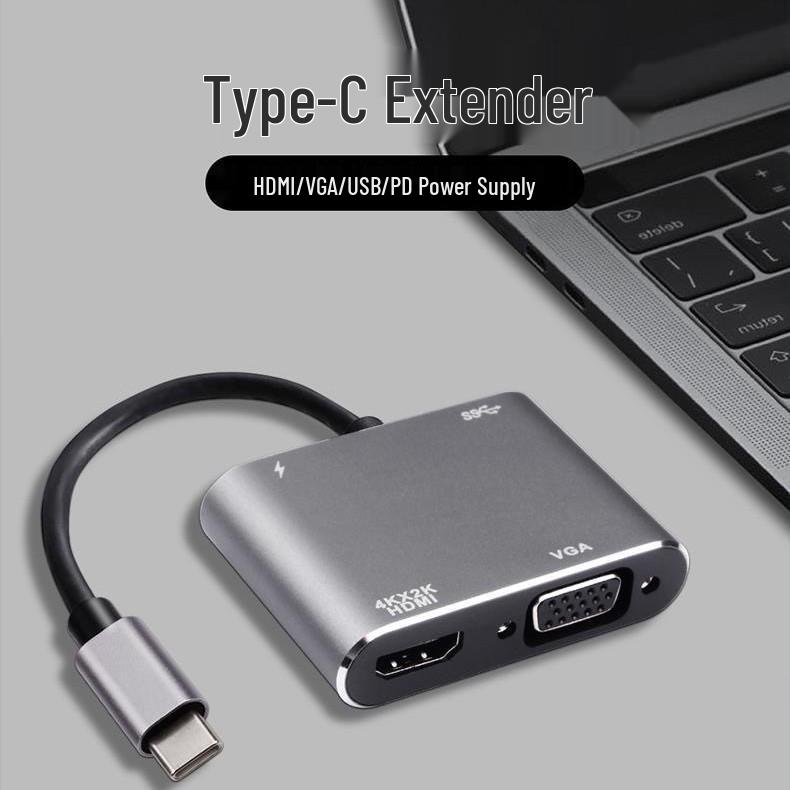 USB-C to HDMI/VGA Docking Station: Phone-to-Monitor Screen Mirroring Converter