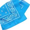 Trifong bandana light blue paisley 100% cotton blue bandana adult stylish cotton handkerchief bandana men's women's unisex 55cm x 55cm blue