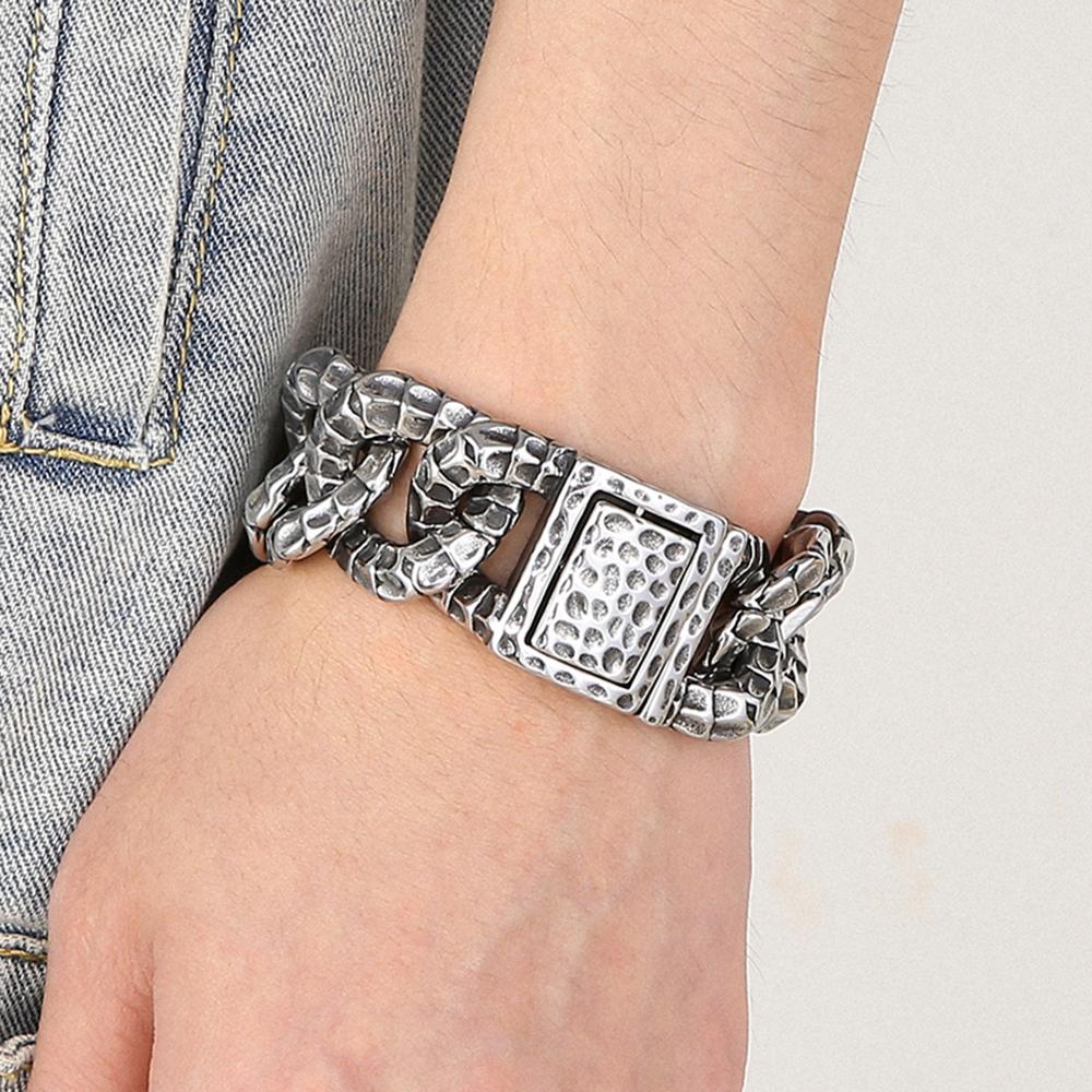 Chunky 30MM Cuban Link Chain Bracelet for Man Hip Hop Stainless Steel Jewelry Durable Gifts for Men Vintage Accessory Wholesale