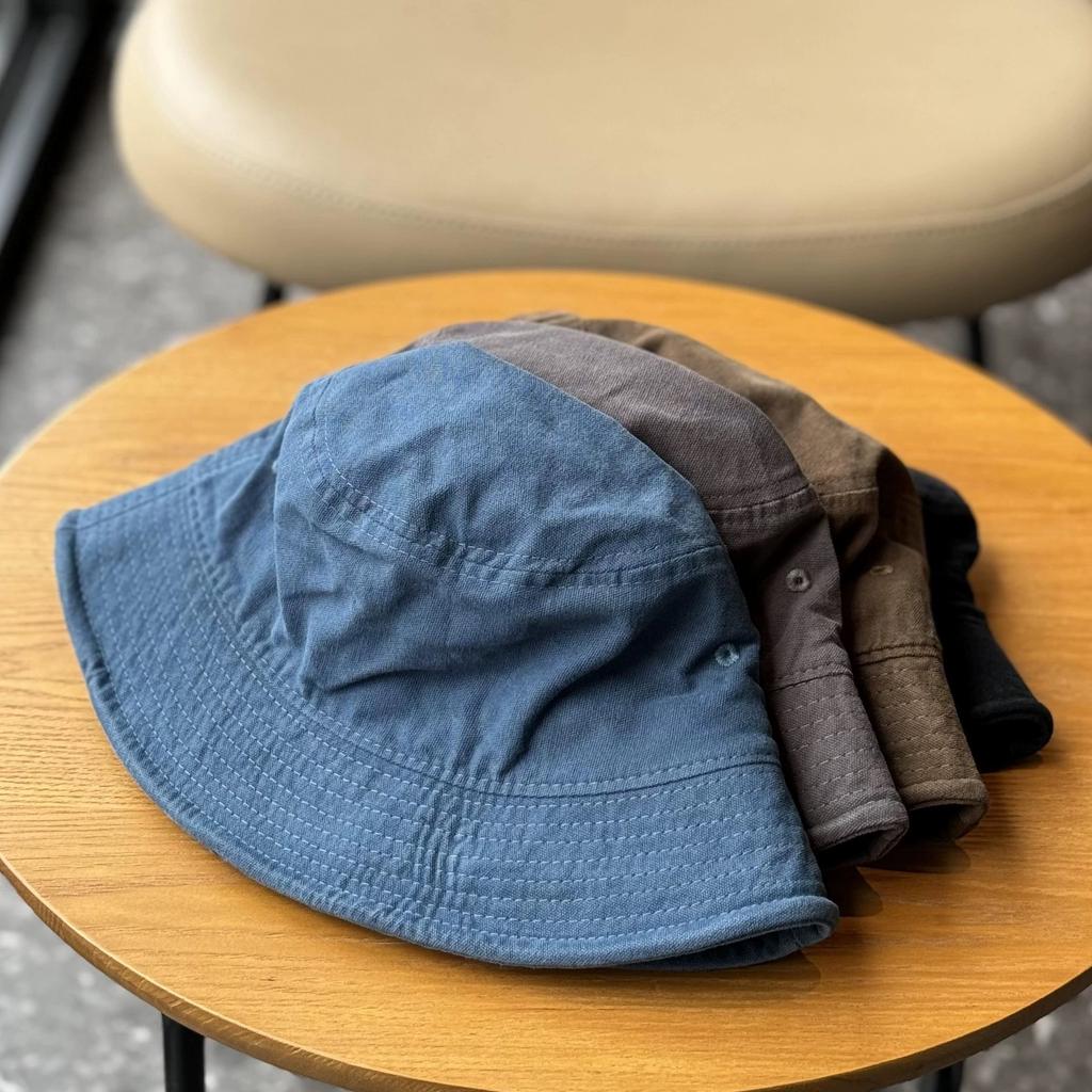 Tooling wind camping washed solid color bucket hat men versatile face covering hip hop street hat retro basin hat