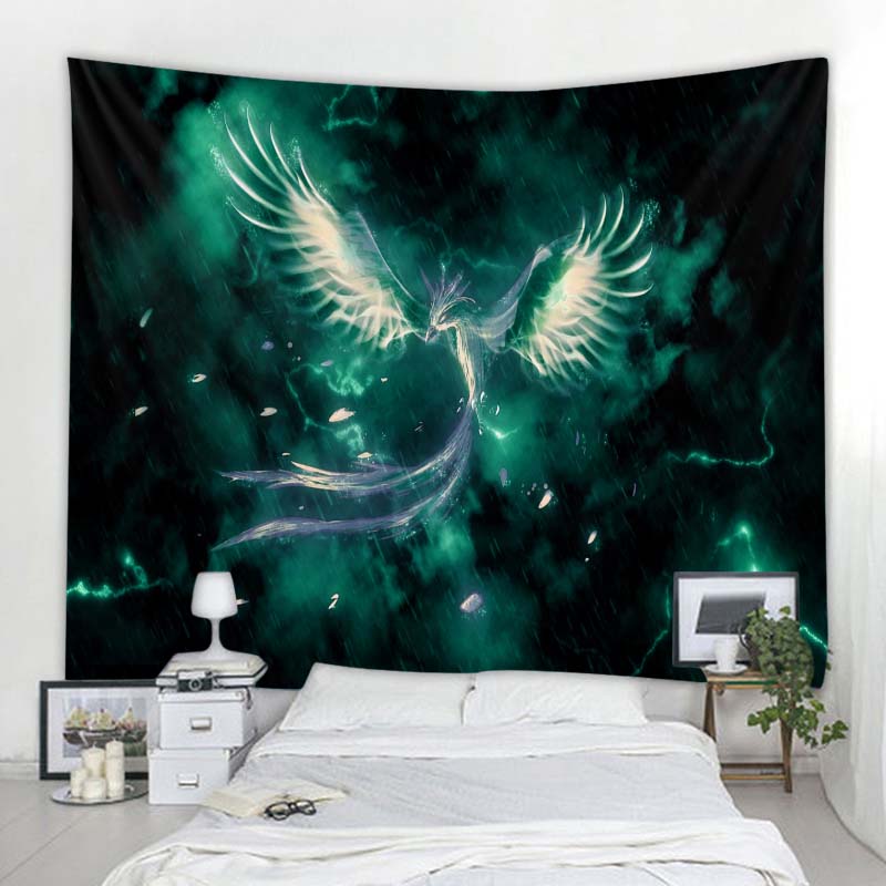 Psychedelic Phoenix Print Large Tapestry Wall Hanging Home Decor Wall Tapestry Boho Yoga Mat Beach Mat
