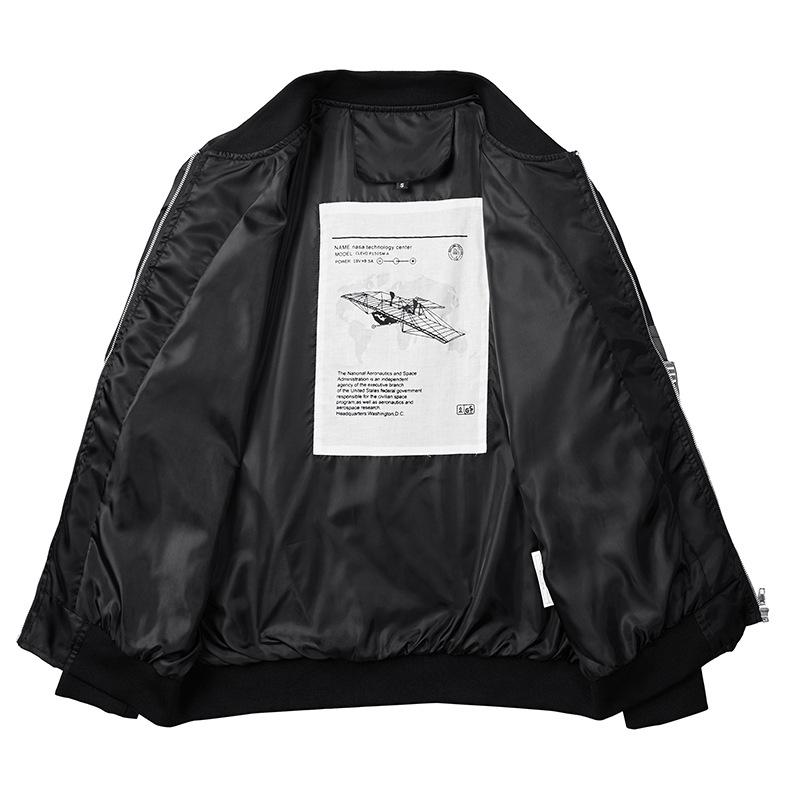 Male Bomber Jacket Men Pilot Jacket Badge Embroidery Baseball Jacket Double Sided Motorcycle Coat