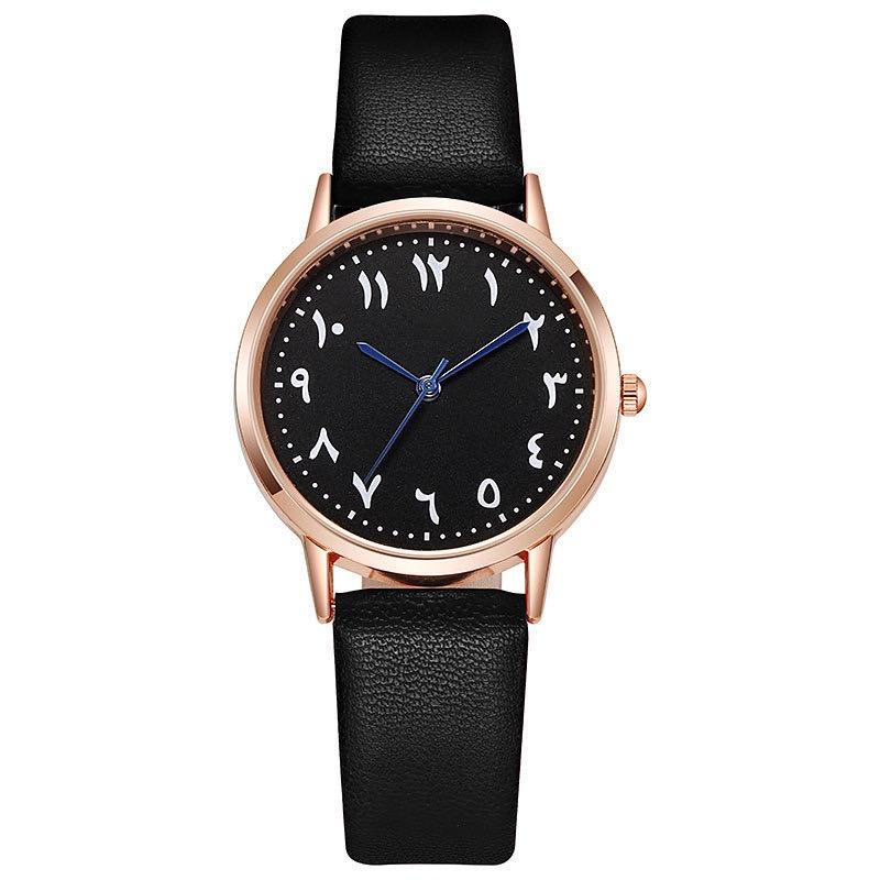 

Fashion Ladies Brand Watches Simple Round Arabic Numbers Hand Women Quartz Watches Casual Leather Strap Clock Gift Wristwatches чёрный