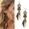 Bohemian Style Tassel Earrings Handmade Dream Catcher Earrings Dangling Drop Earrings For Women