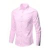 Solid Color Slim Fit Long Sleeve Formal Shirt - Versatile & Simple for Business or Casual Wear
