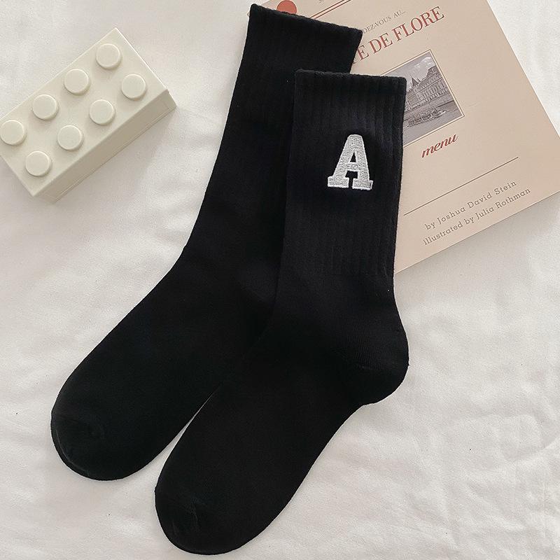 

Women’s Mid-Calf White Cotton Socks for Spring & Autumn - Trendy Style for Yoga, Sports & Casual Wear Size 36 to 43