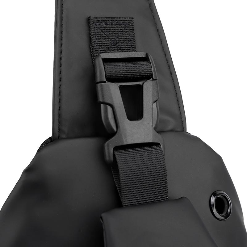 Men's Sling Bag Multi-Functional Chest Bag with Headphone Jack Modern Crossbody Bag for Phone & Essentials