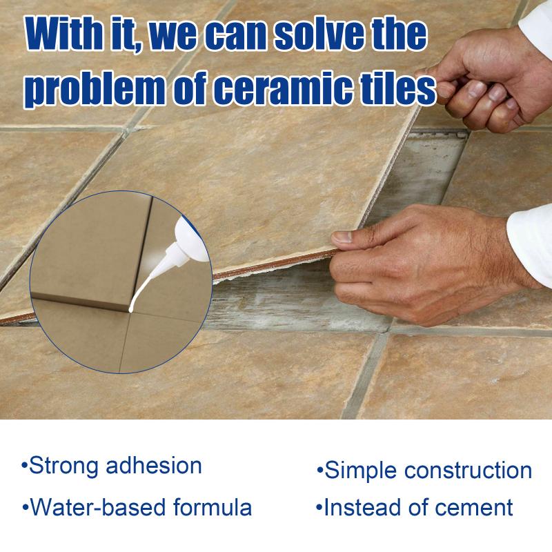 Tile Adhesive Glue Household Wall and Floor Tile Repair Adhesive Fix Hollow and Peeling Tiles Waterproof Back Coating Glue