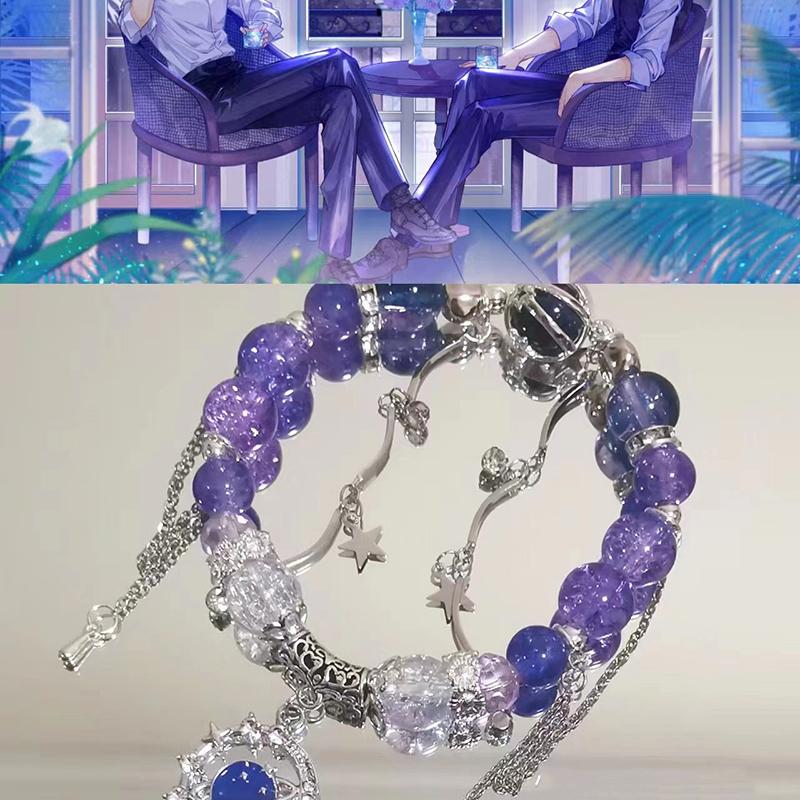 Simple  Women First Grade Lawyer Interstellar Purple Bracelet Tassel Beaded Bracelet Jewelry Gift