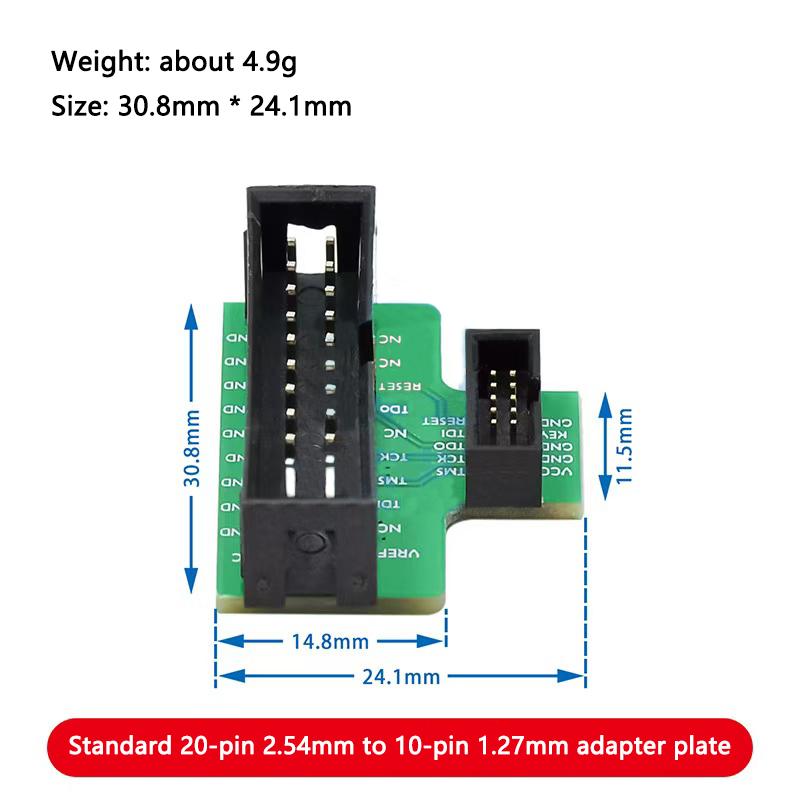 

1.27mm JTAG adapter board standard 20-pin 2.54mm to 10-pin 1.27mm support JLINK/SWD Model 1