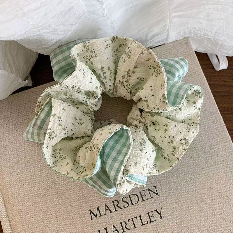 Korean Style, Plaid Floral Pattern, Waist Cinching Headband, Plaid Bun Hair String, Sweet, Spring and Summer Hair Accessories, New Headwear