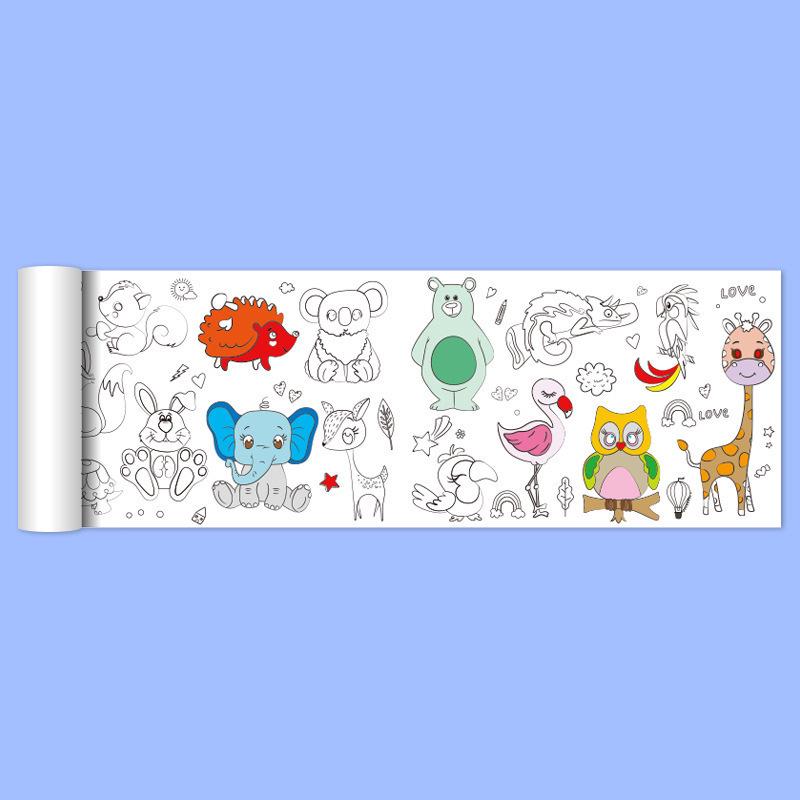 Mal- und Kritzelblock für Kinder: Großes Zeichenpapier, Kindergarten Baby Kunstbuch, Handgezeichnete Umrisse, Aquarell- & Malrolle