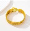 Retro Gold Heart Bead Bracelet for Women - High-End Imitation Southeast Asian Jewelry, Versatile Accessory