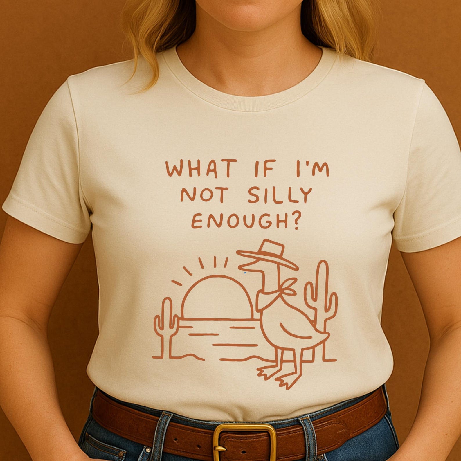 Funny Cowboy Goose Sunset T-Shirt • Quirky Western Tee 3XL
