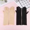 1Pair Mittens Sunscreen Driving Gloves Stretch Women Anti UV Mid-long Breathable Glove For Spring Summer Thin Gloves