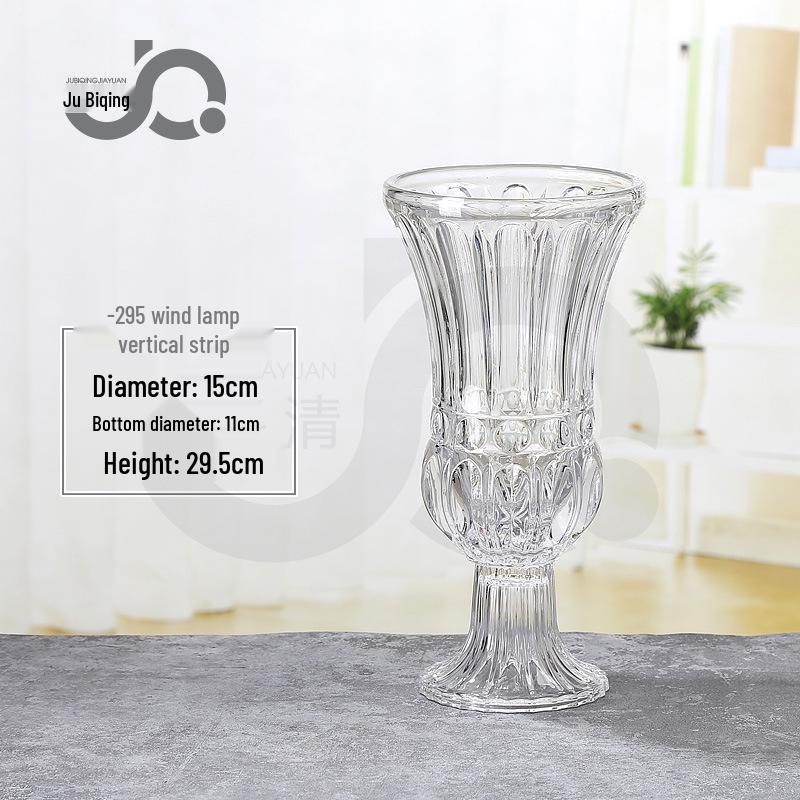 European Luxury Roman-Style High-Foot Lantern Vase: Transparent Flower Vase & Candle Holder for Bedrooms