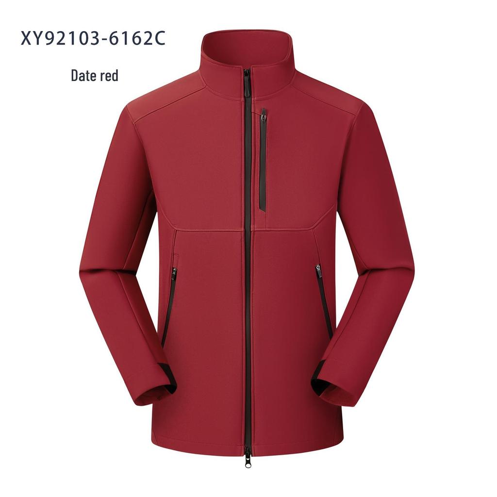 Unisex Windproof & Waterproof Softshell Jacket with Stand-up Collar - Custom Logo Embroidery Available