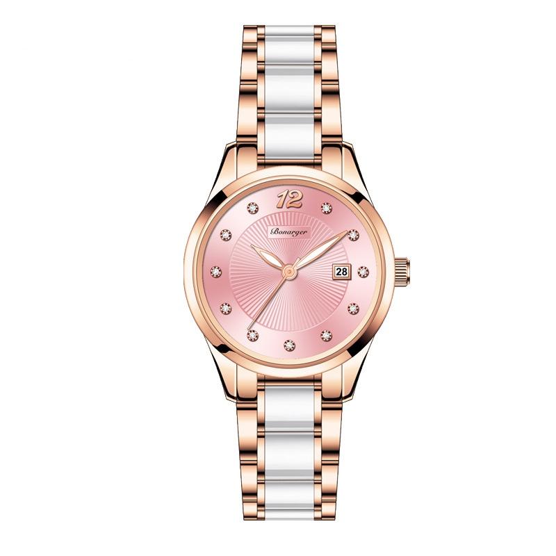 Women Ceramic Watches Ladies Waterproof Quartz Bracelet Watch Date Clock