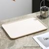Wheat Straw Rectangular Coffee Table Tray for Teacups and Desserts