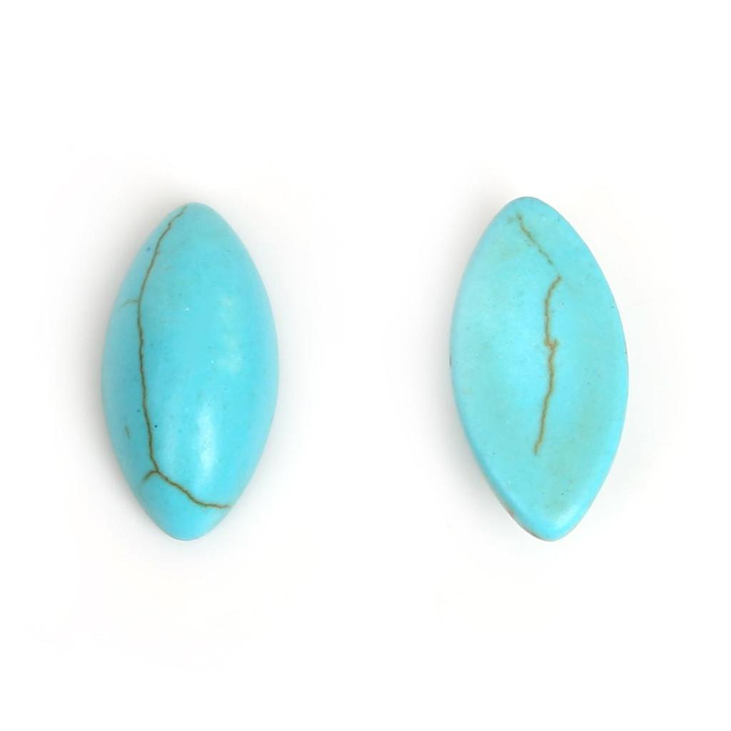 Half Oval Cracked Stone Turquoise Material Flat Back Cabochons For DIY Jewelry Fittings