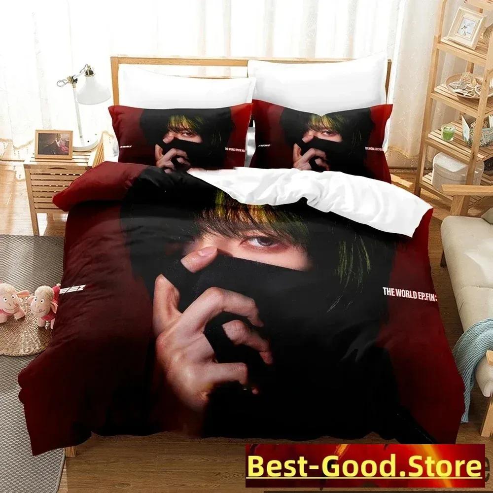 De Wereld Ep.fin Will ATEEZ Beddengoedset Dekbedovertrek Bedset Quilthoes Kussensloop Dekbed King Queen Maat Jongens Volwassenen Beddengoed EU Single 135x200cm