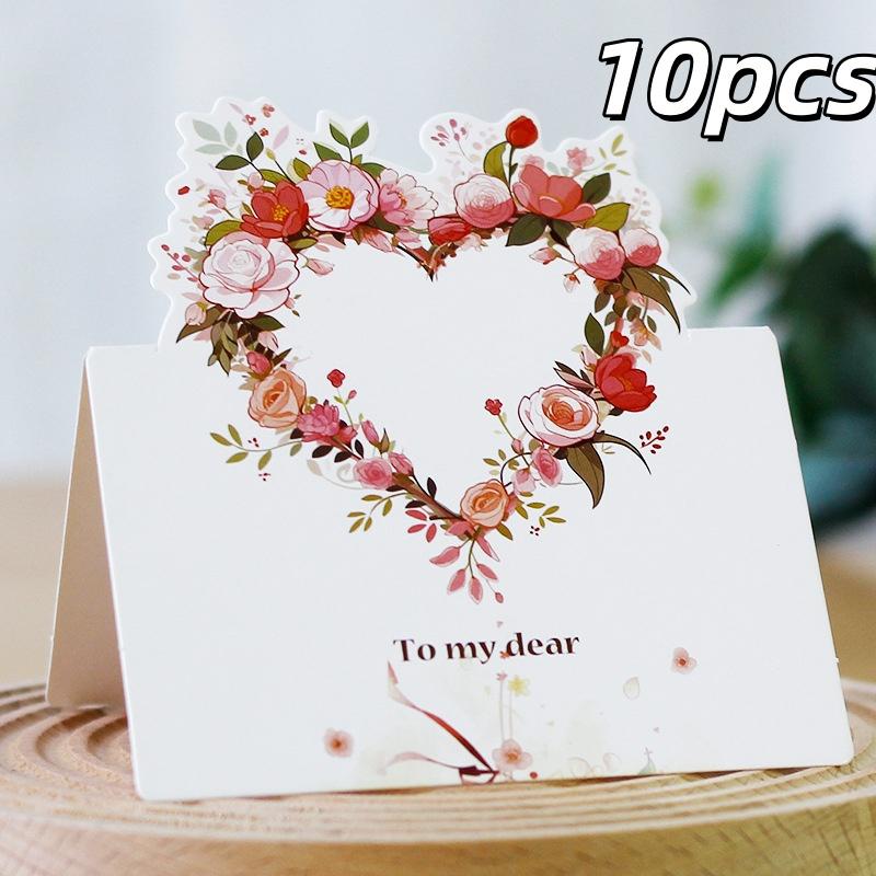 

10 шт. 3D цветочные открытки для флориста и пекарни, открытки на свадьбу, День святого Валентина, День благодарения, День учителя, День отца и День матери