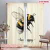 2pcs 2D Flat Printing Curtains Bumblebee Flower Happy 100% Polyester Without Electricity Party Decorations Perfect for Indoor