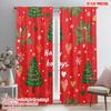 2pcs,2D Plane Printing Curtains Digital Printed Christmas Tree Merry Holidays (2) Polyester Easy Install (without Rod) All